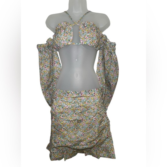 For Love And Lemons Raleigh Floral Two Piece Set Medium NWT - Picture 2 of 7